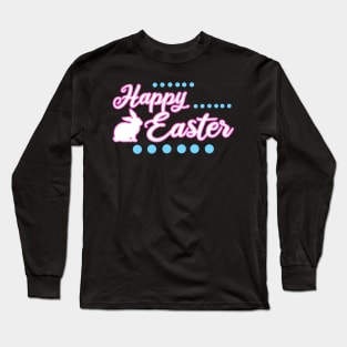 Happy Easter with bunny logo Long Sleeve T-Shirt